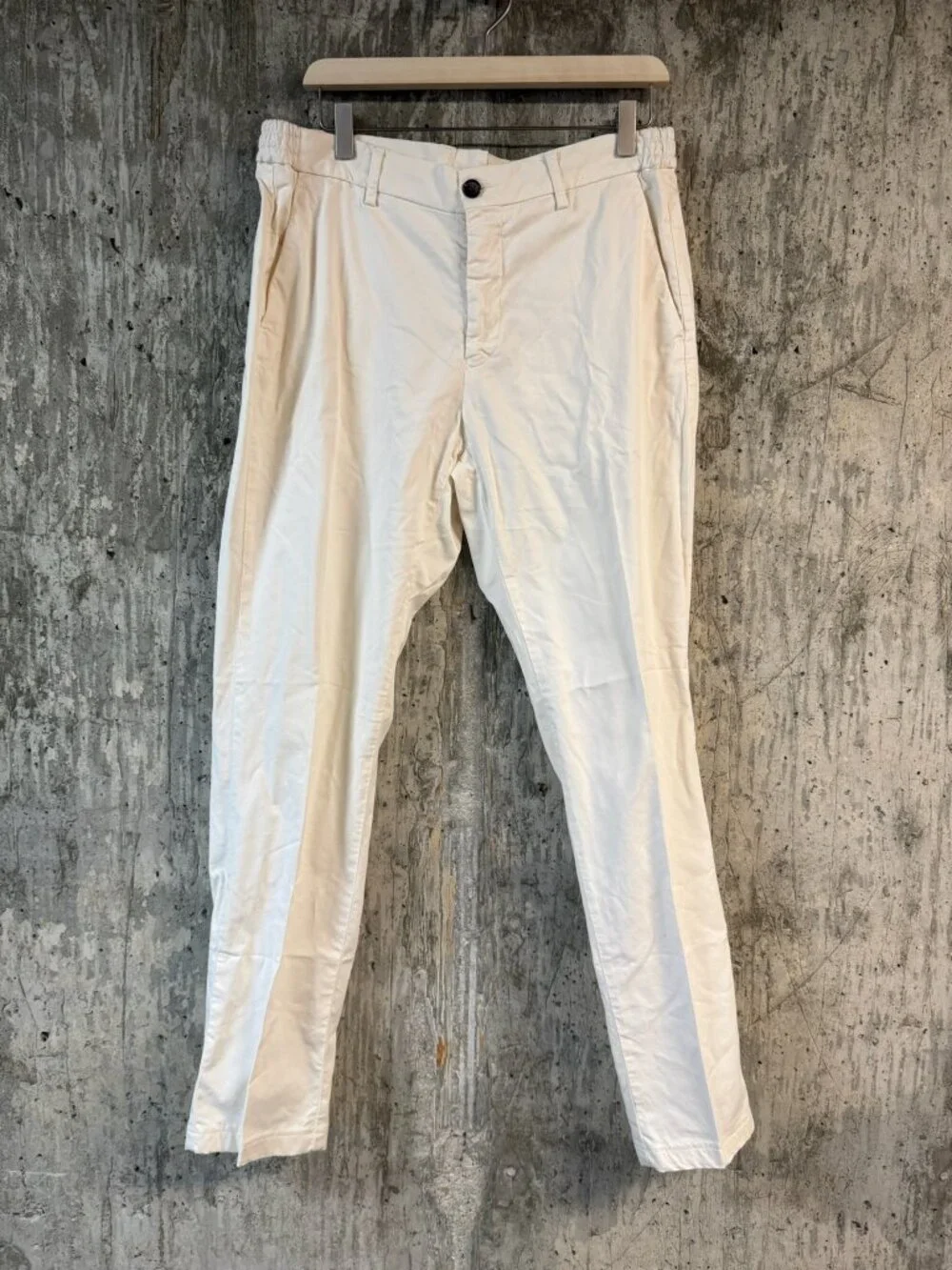 BERWICH Men's Morello Elax GD Slim Fit Chino Pants Size 52 in Ecru